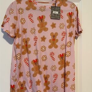 NWT Cakeworthy by Loungefly Disney Gingerbread and Candy Cane T-Shirt